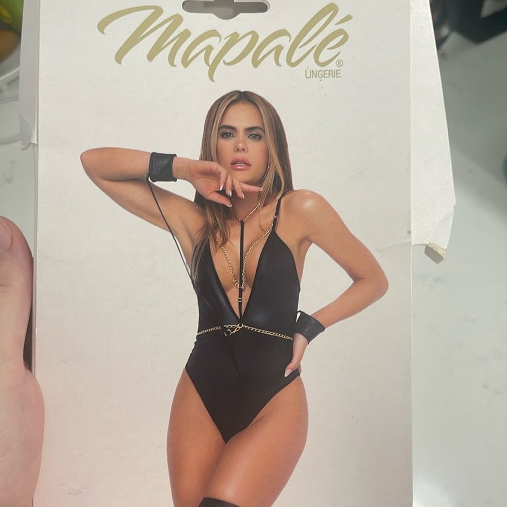 New black mapale lingerie one piece